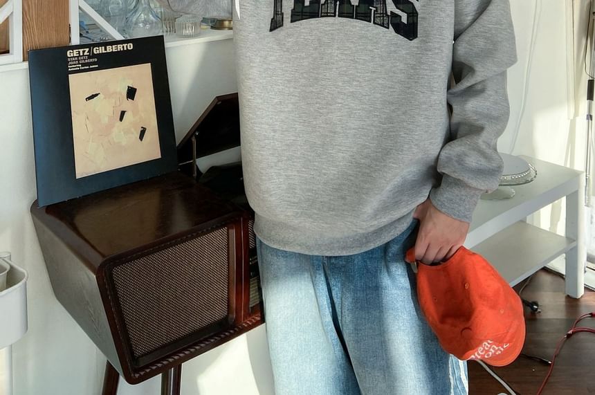 SeoulPop - Geruite Letters Sweatshirt