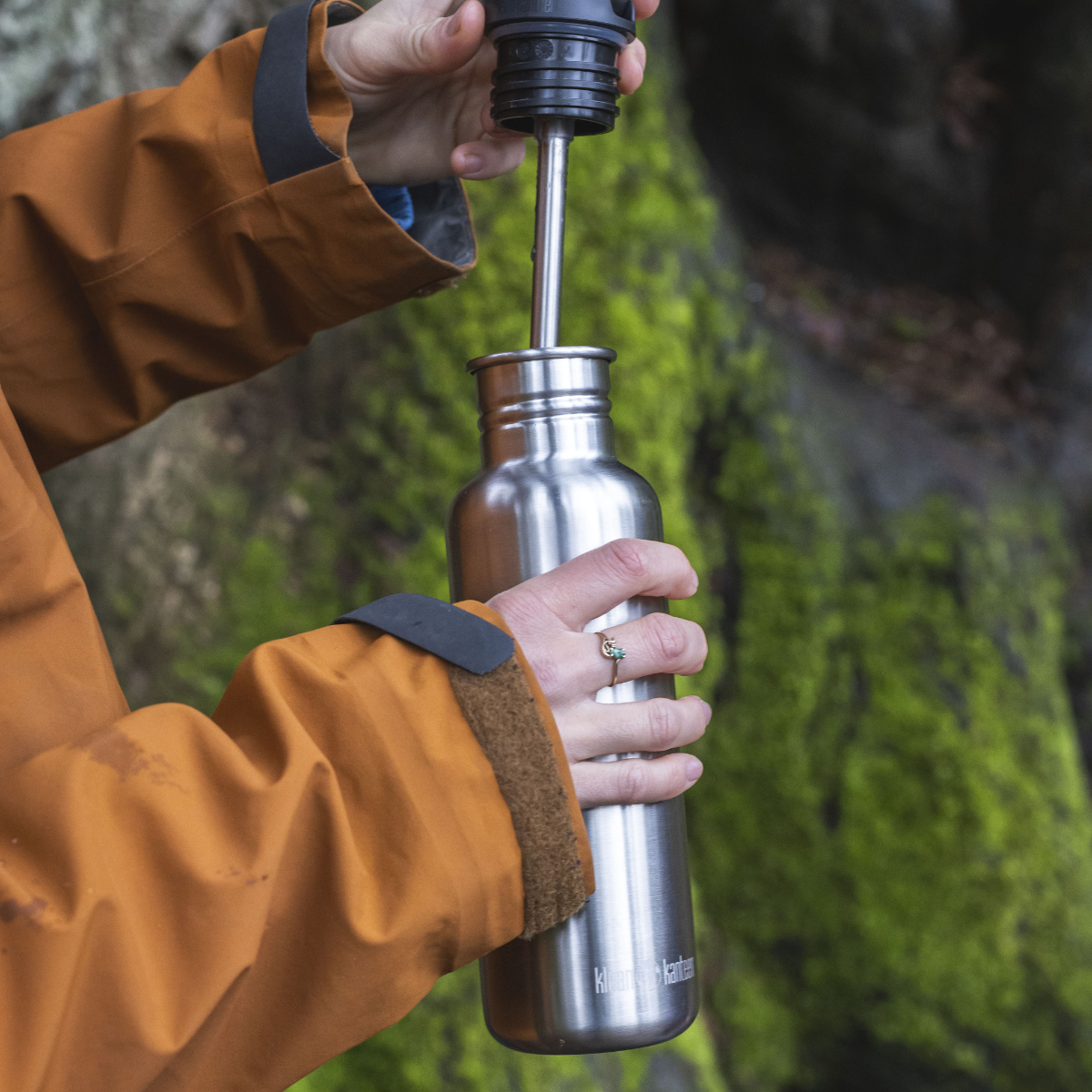 Klean Kanteen Classic drikkedunk, 532 ml (Stainless Steel)