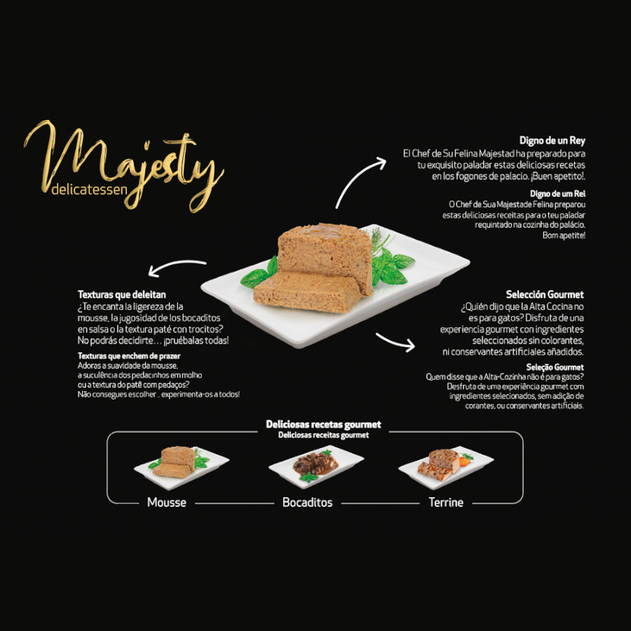Majesty Adult Gold Selection Mousse Carne lata para gatos – Pack