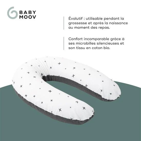 Coussin de maternité doomoo Buddy   Grey Stars        de               Babymoov
