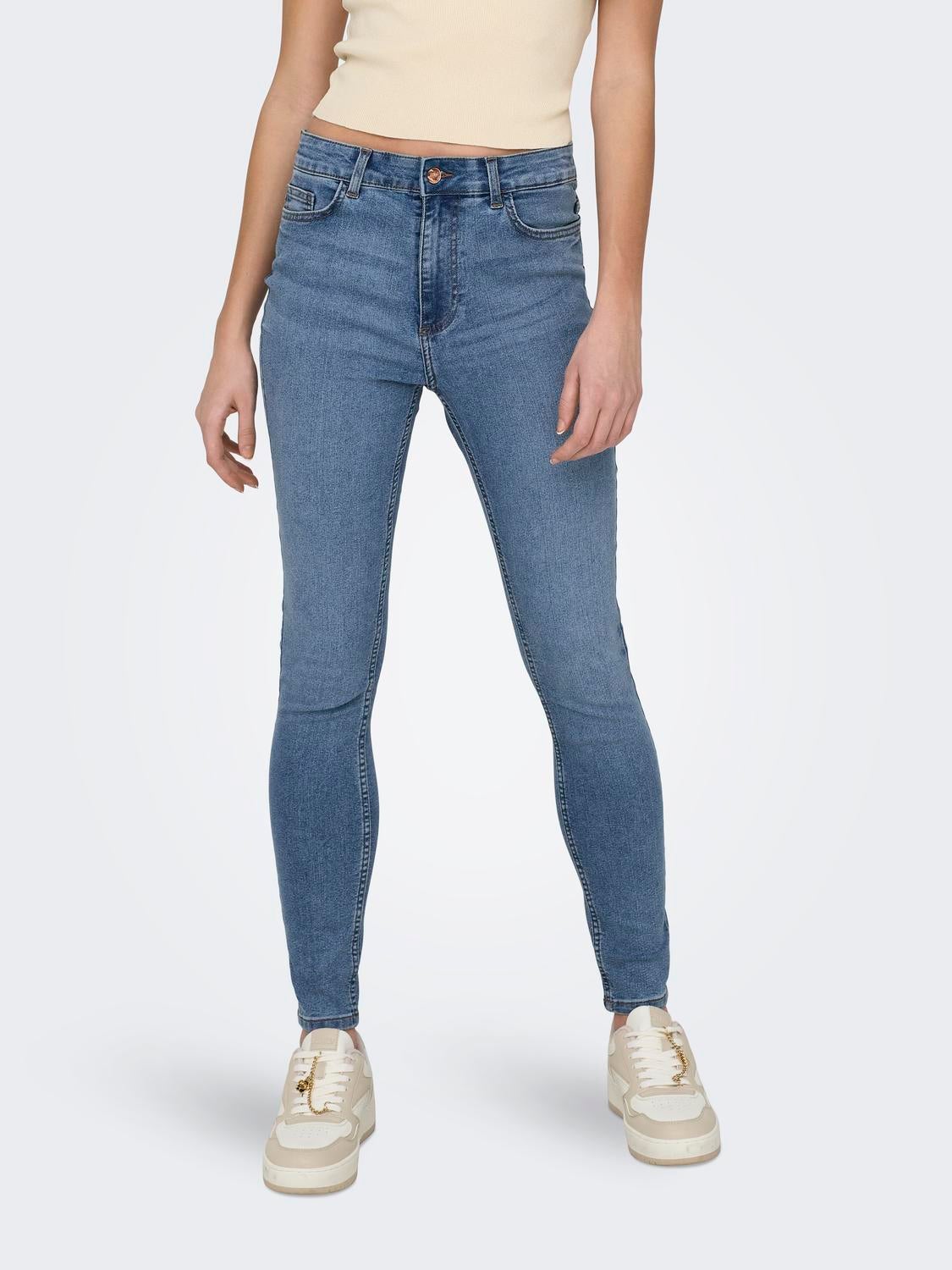 JDYMOON Hohe Taille Skinny Fit Jeans Light Blue Denim