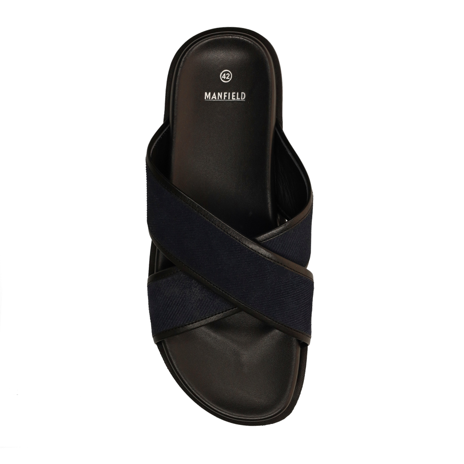 Donkerblauwe suède slippers