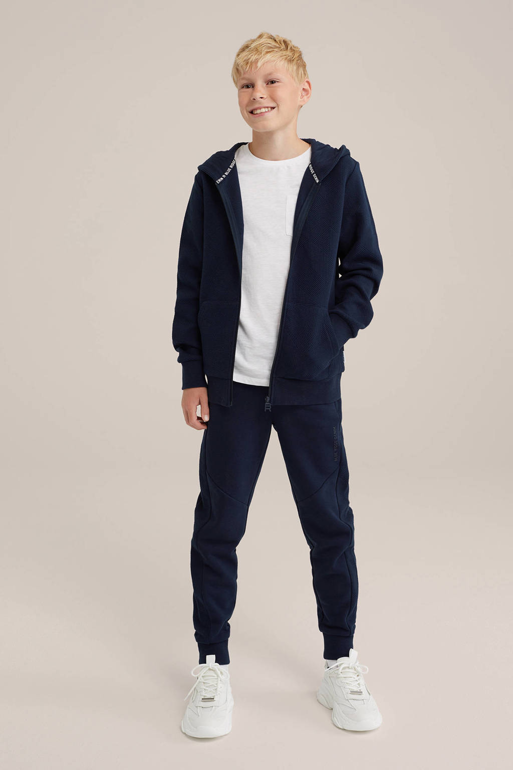 WE Fashion joggingbroek donkerblauw