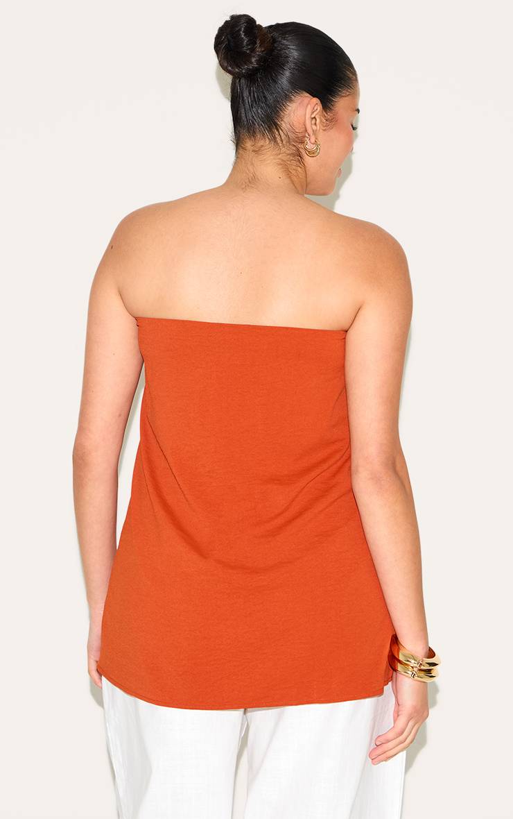 Rouille Haut Long Bandeau Grande Taille À Imprimé Zèbre Fluide Avec Ourlet Fendu