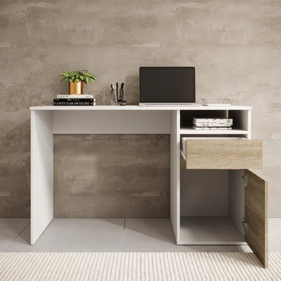 Meubella - Bureau Babot - Wit 2 - 120 cm