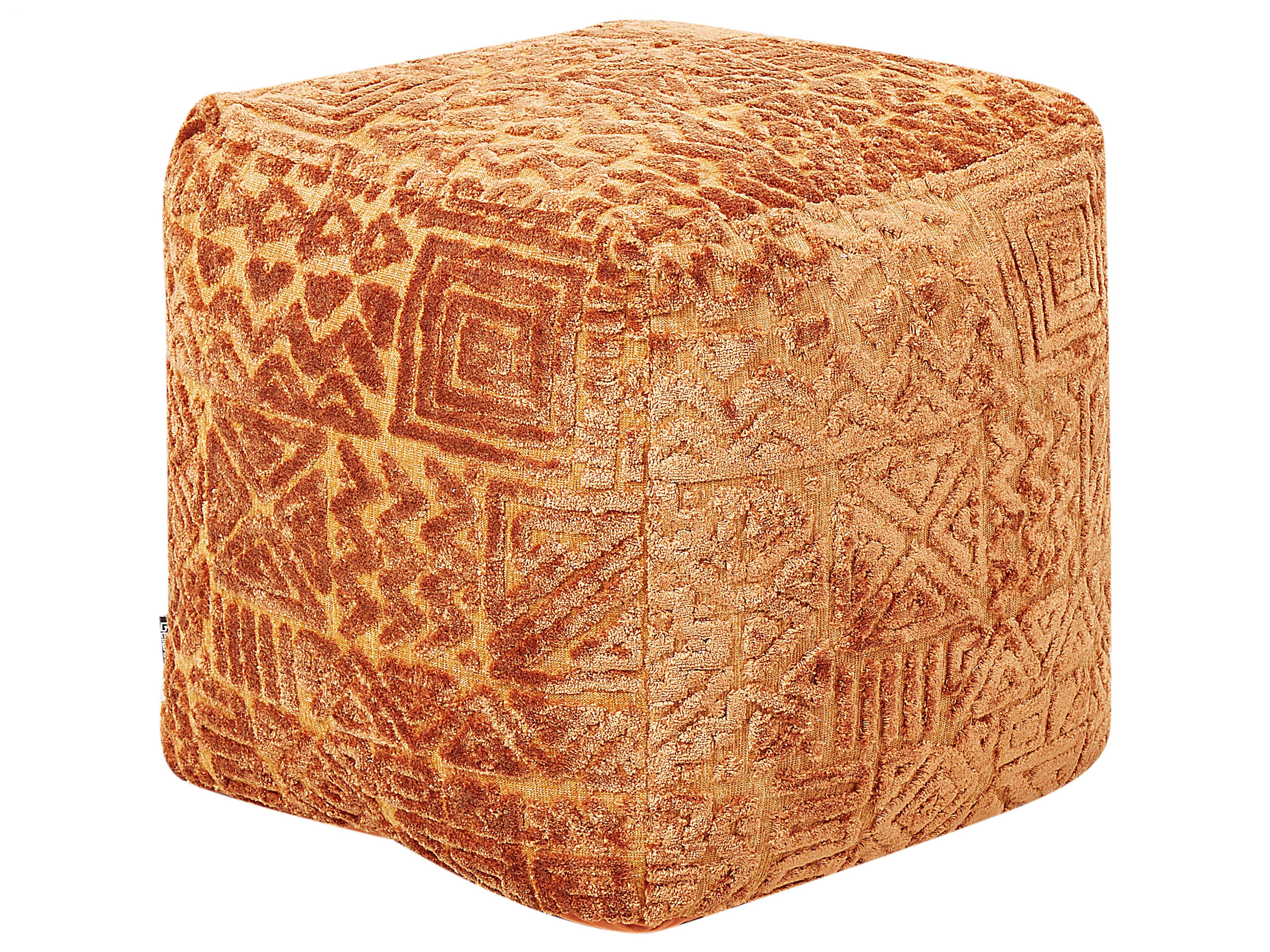 Poef SANAWAN Viscose Goudbruin