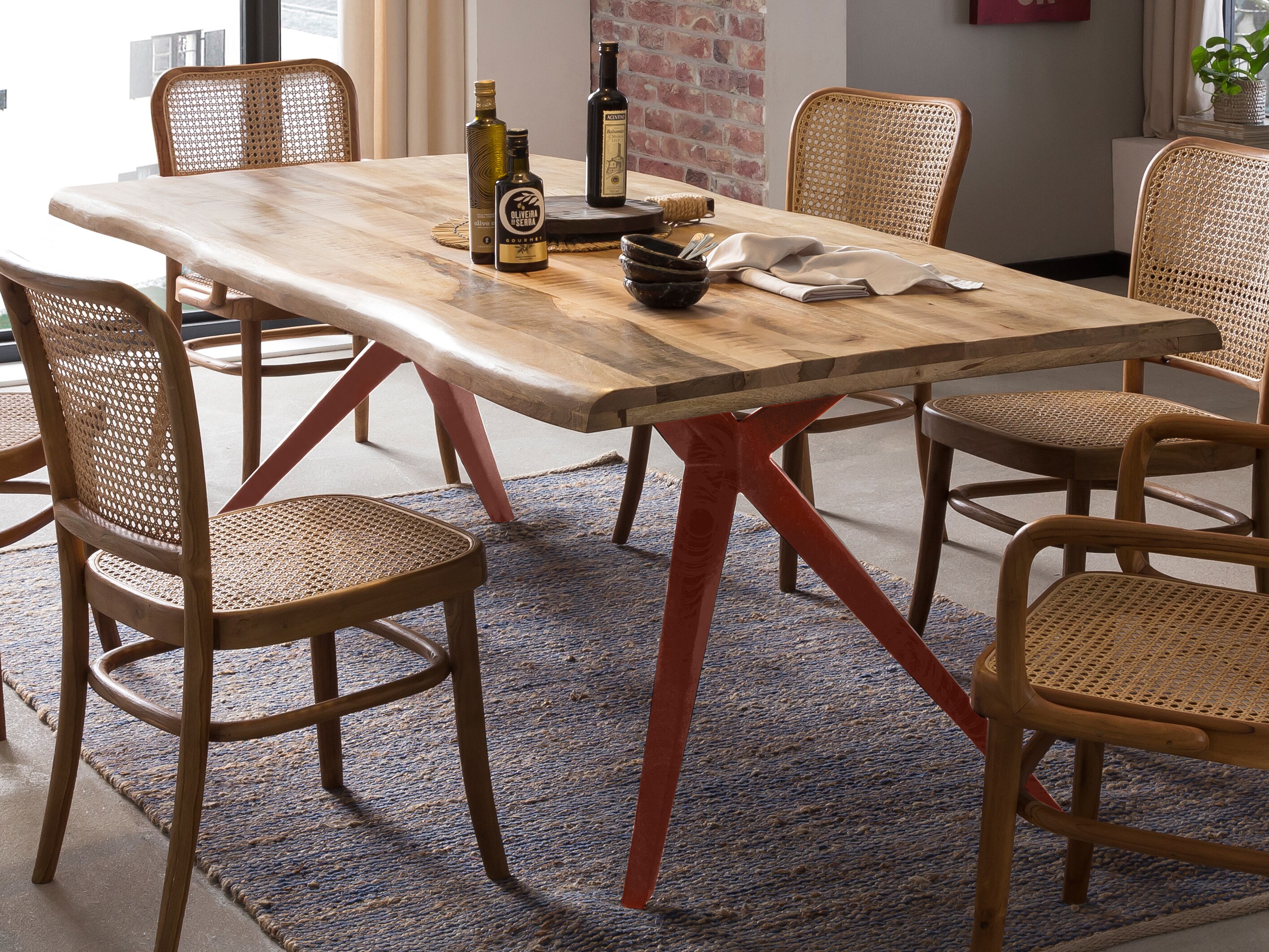Tisch 180x90cm Mango Metall Holztisch Küchentisch Esstisch Speisetisch Esszimmer