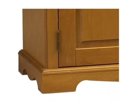 Buffet Vaisselier Pin Miel 4 Portes Style Anglais 6 Niches L 101 H 186 P 42 cm