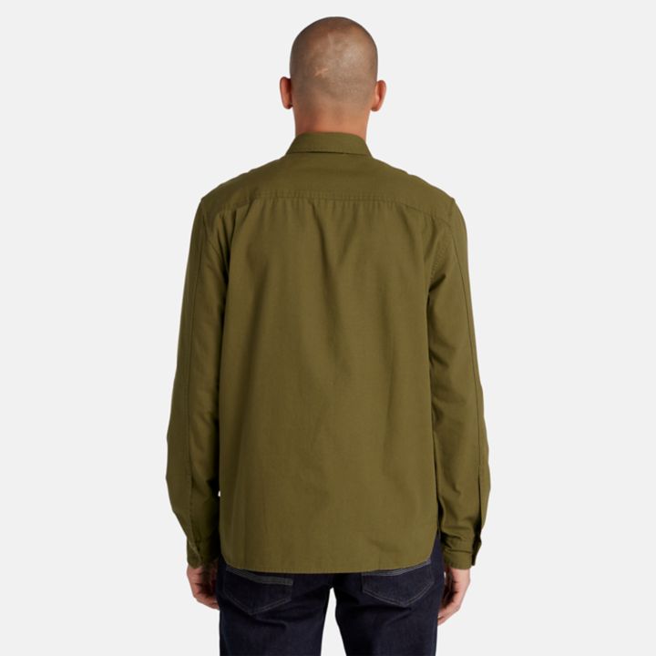 Camisa masculina Windham de algodão na cor verde.