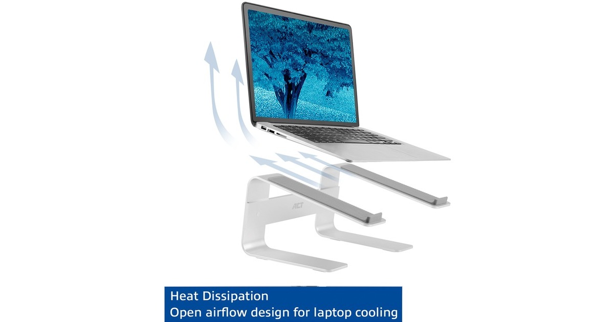 ACT ConnectivityLaptopstandaard aluminium  (Aluminium)