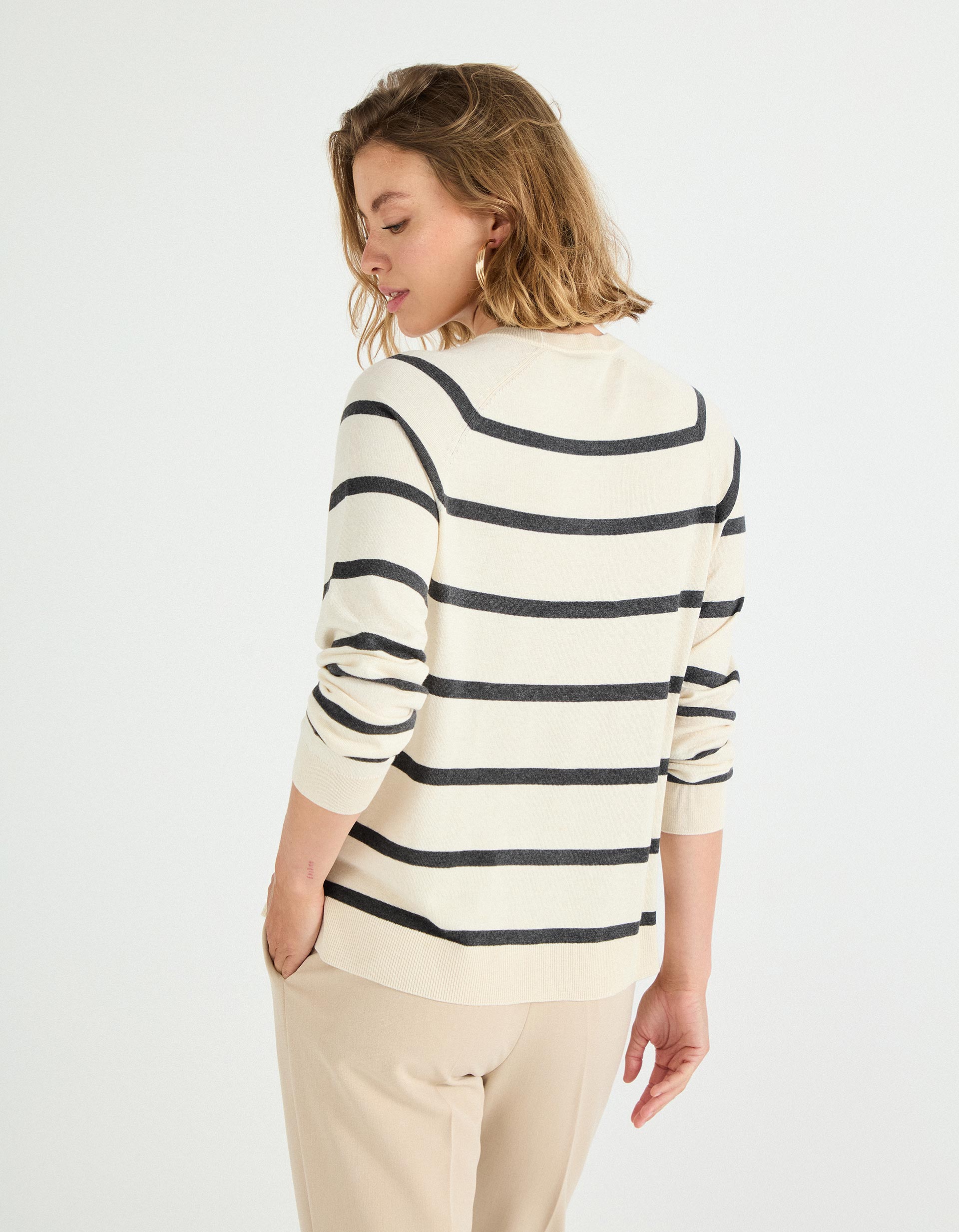 Camisola com Caxemira, Mulher, Branco