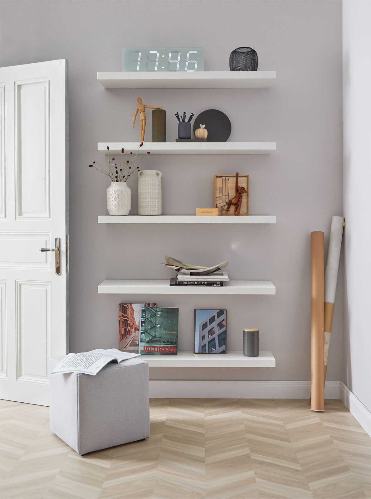 Hocker MAYFAIR Stoffbezug rosa