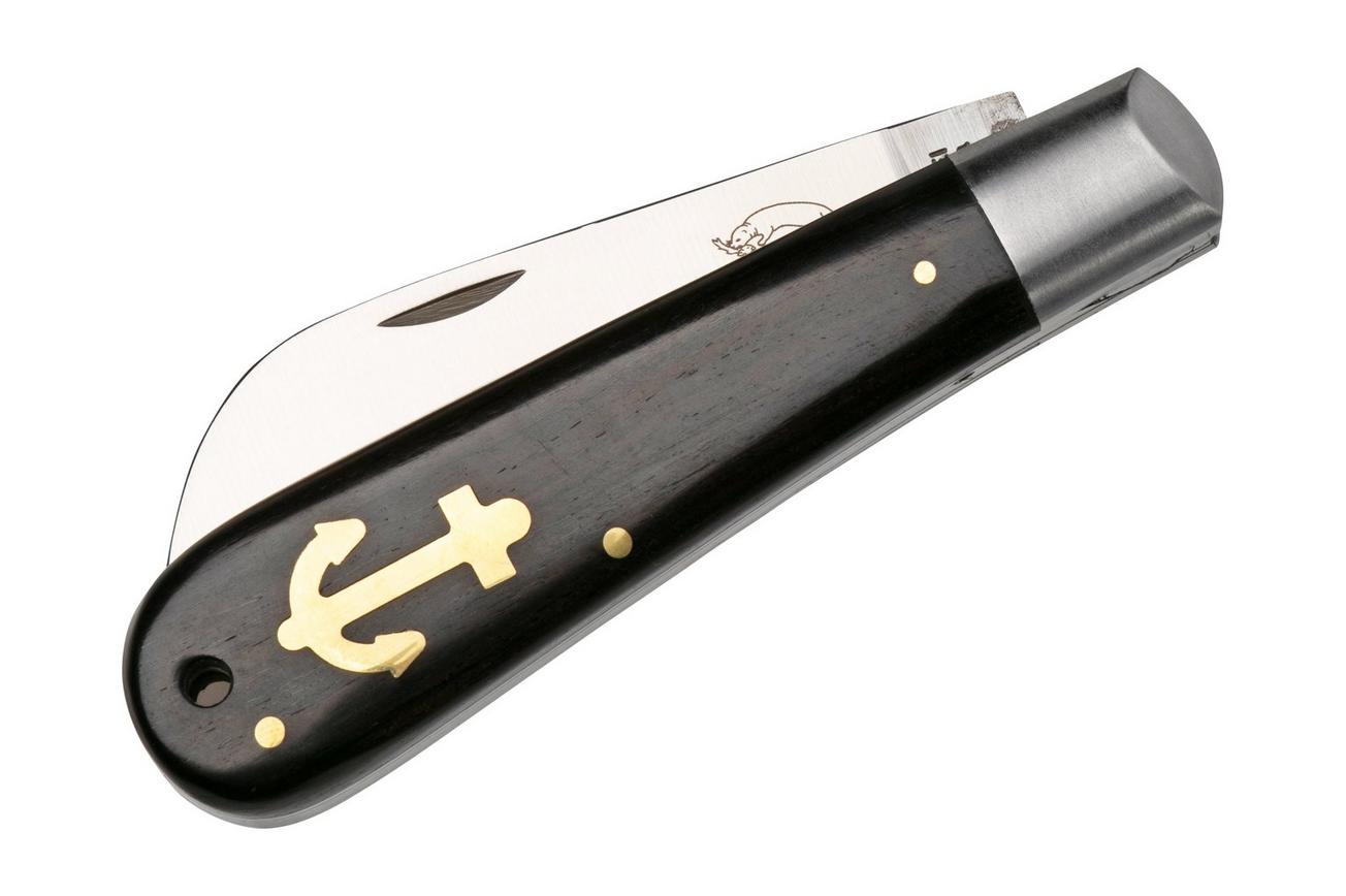 Otter Anchor Knife 173 R.m.L. Large Stainless, Grenadilla, Brass Anchor, zakmes