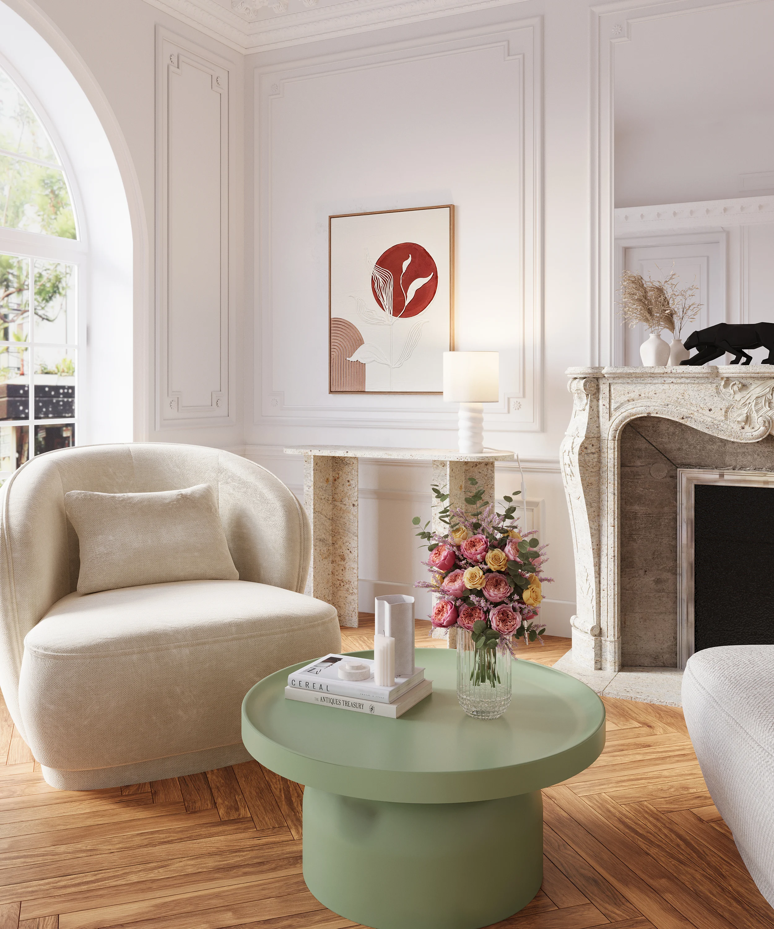 PABLO - Fauteuil design bouclé | Beige