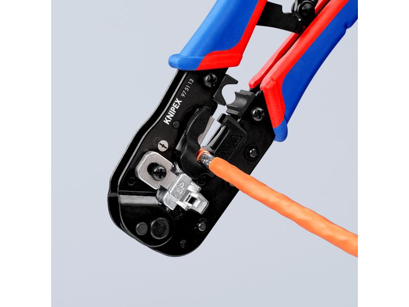 Knipex Crimpzange für RJ45-Westernstecker 190 mm Crimpzange für Kabelschnitt