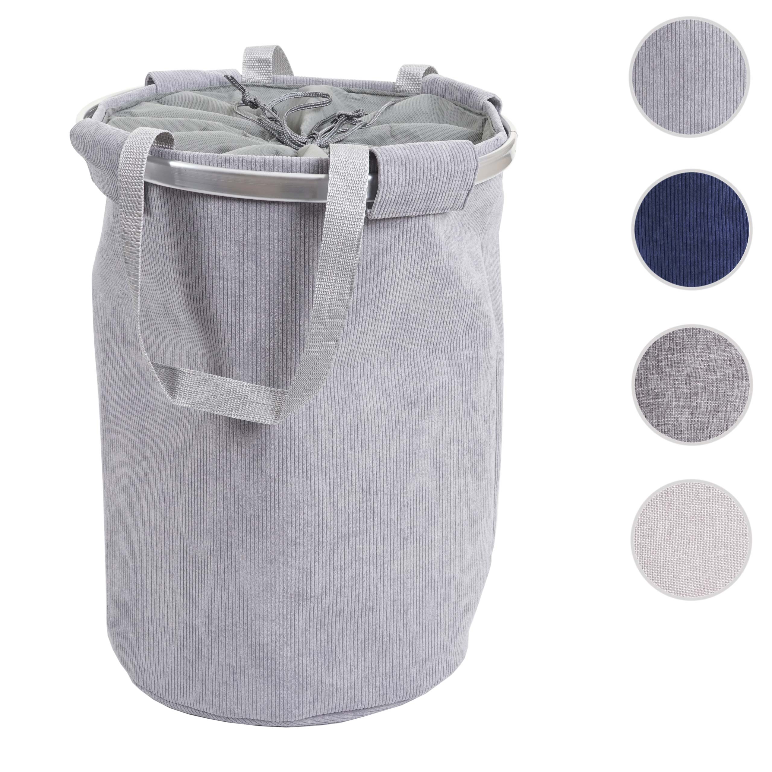 Wäschesammler MCW-C34, Laundry Wäschekorb Wäschesack Wäschebehälter mit Kordelzug, Henkel 55x39cm 65l ~ cord grau
