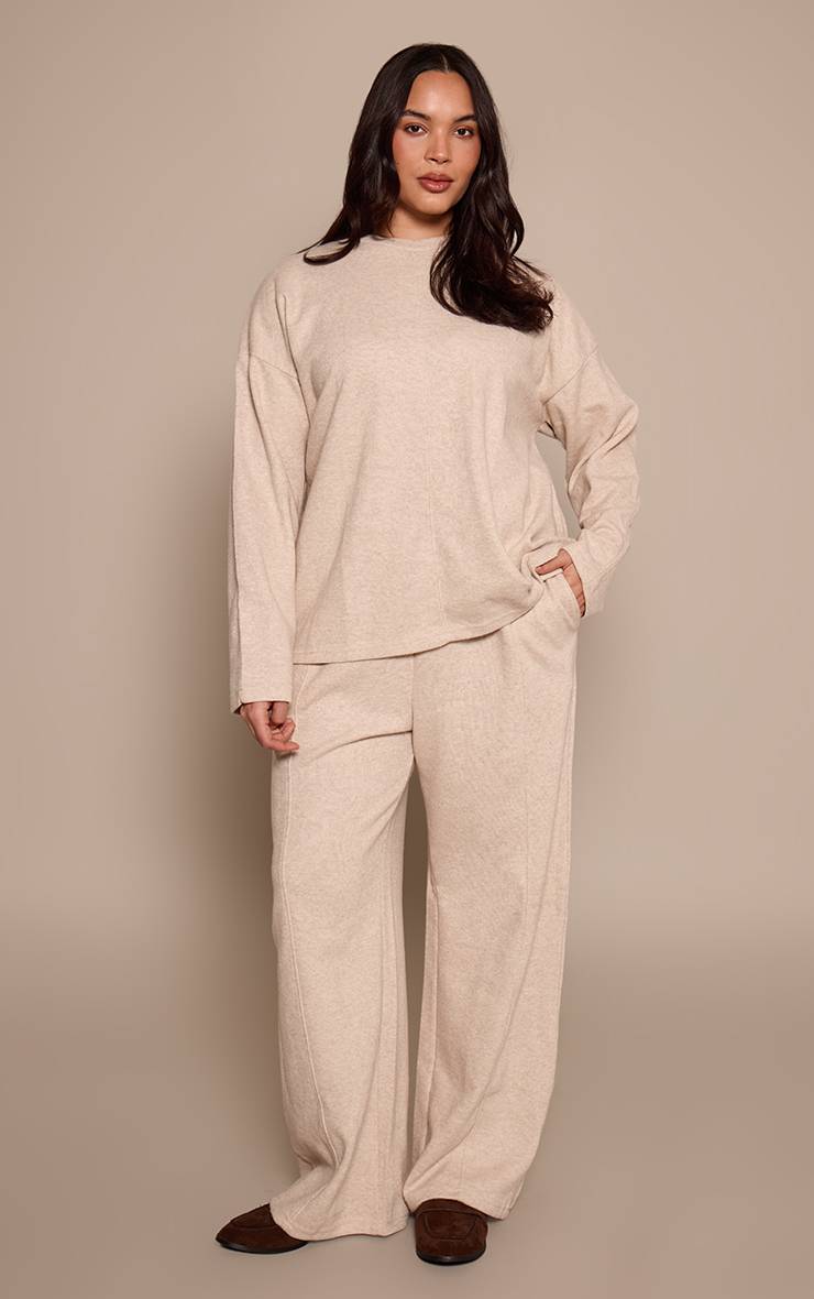 Moka Pantalon De Jogging Côtelé Doux À Jambe Droite Plus Basic
