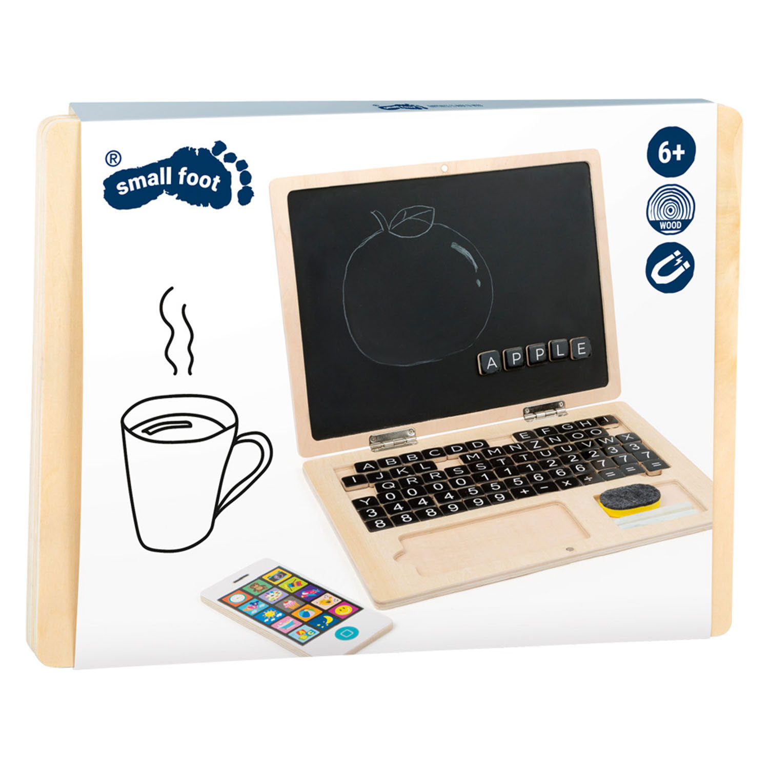 Small Foot-Houten Laptop met Magneetbord