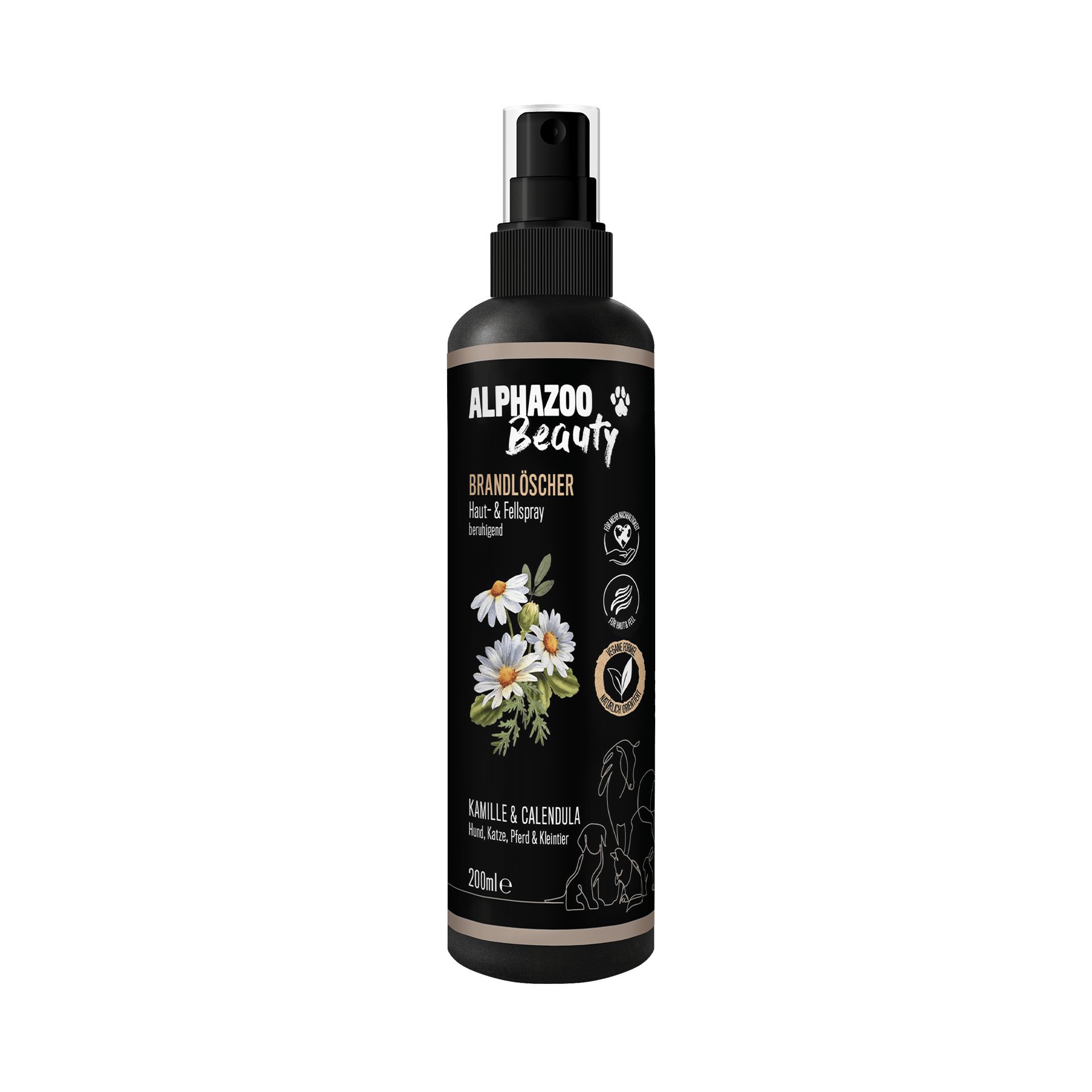 ALPHAZOO Brandlöscher Anti Juckreiz Spray für Hunde & Katzen I Sanfte Beruhigung für Fell und Haut