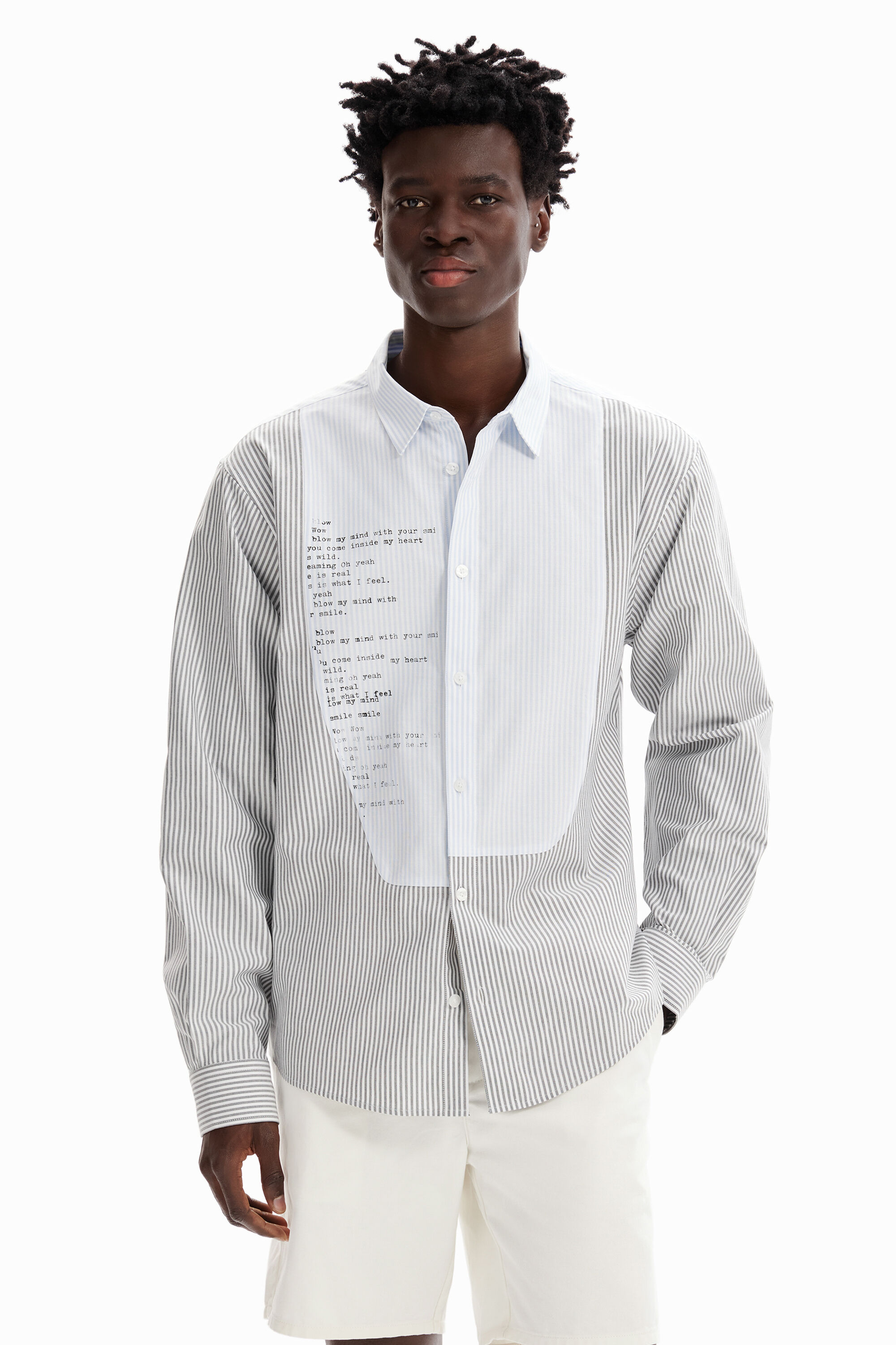 Chemise rayures patchwork