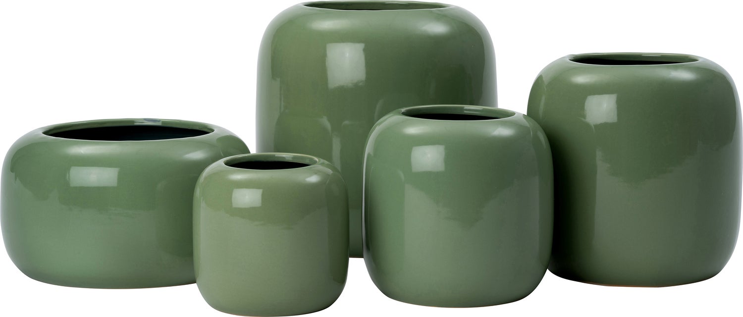 Intratuin bloempot Noelle groen D 20,5 H 21 cm