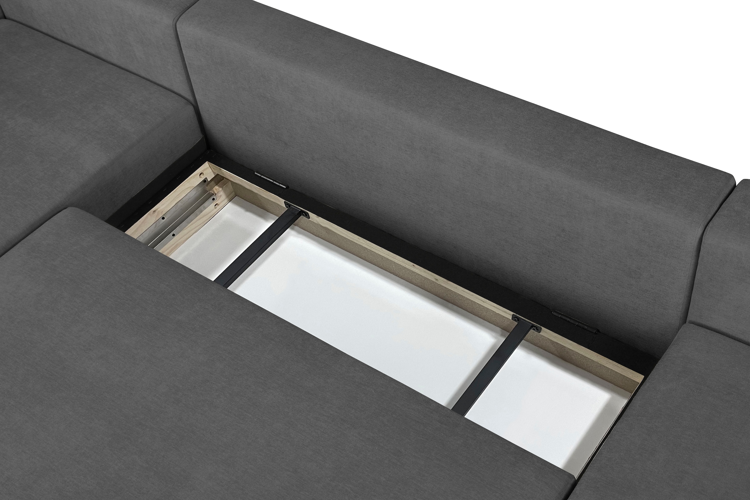GOODproduct Wohnlandschaft »JONAA, 311 cm, U-Form, Schlafsofa, Boxspringfederung, Cord u. Struktur« 133/270cm, Bettkasten, Seitentaschen, Cord und Struktur