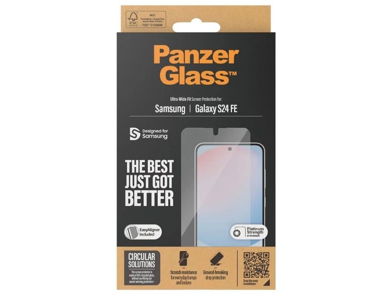 Panzerglass Displayschutz Ultra Wide Fit Galaxy S24 FE mit Display-Schutzfolie für das Samsung Galaxy S24 FE