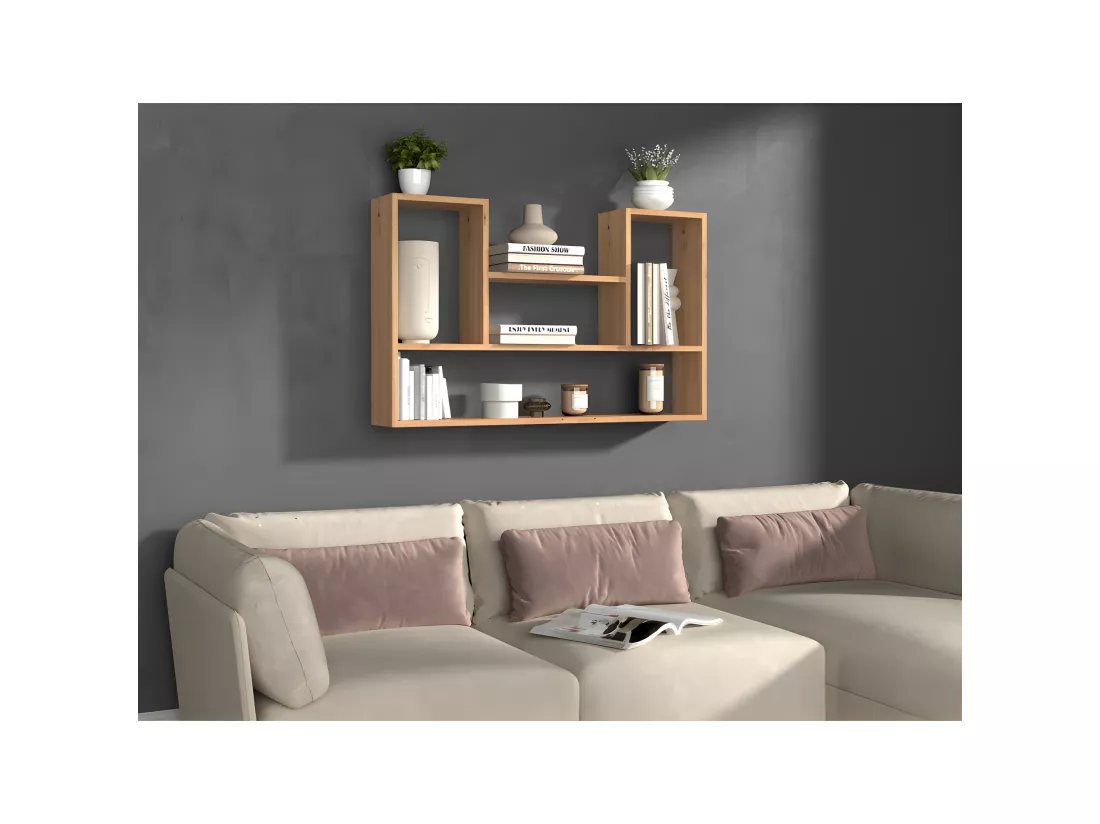LULU - Bibliothèque à suspendre - Etagère murale - 100x60x16 cm - Rangement mural salon