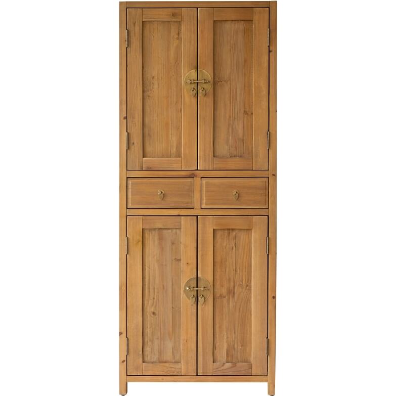 Armoire de rangement en pin massif recyclé Naturel Yuki