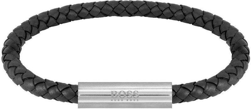 Hugo Boss - BOSS Braided Armband - Zwart - Leer