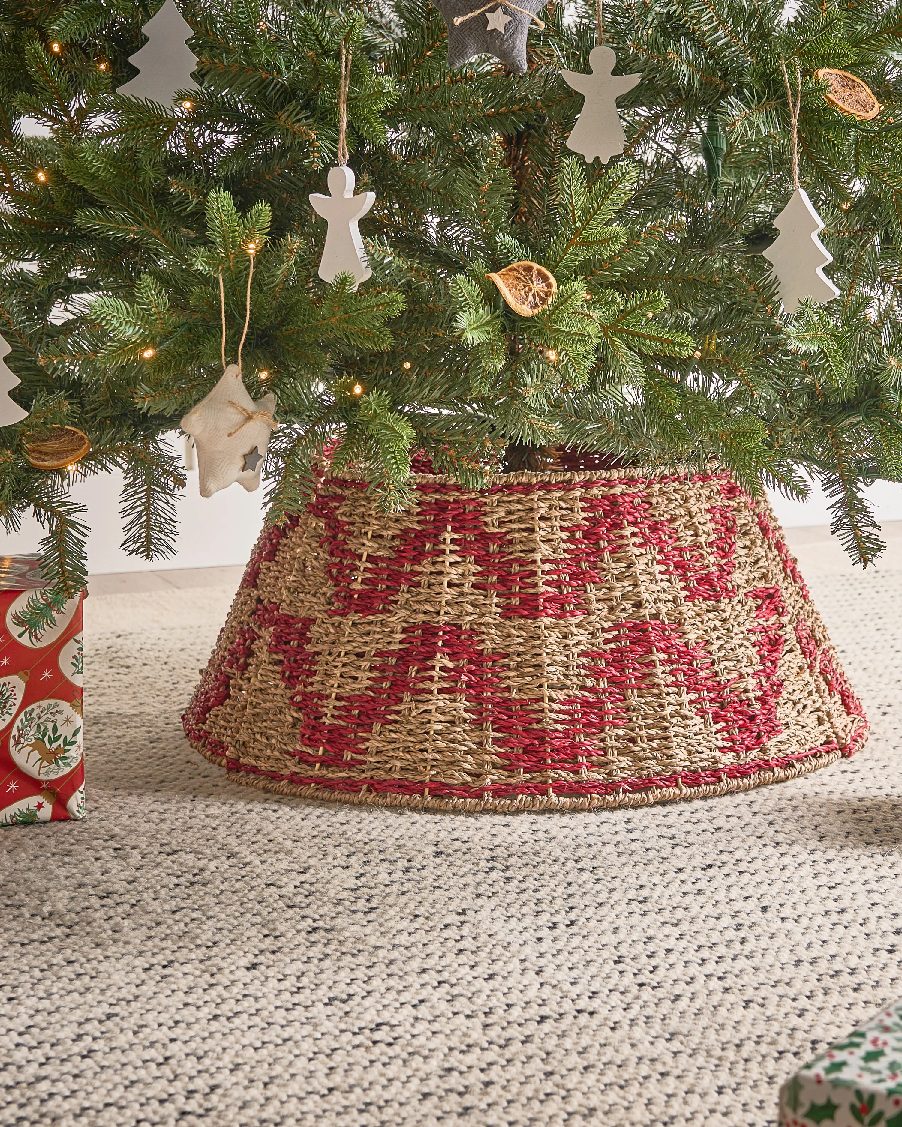 Kerstboomrok GLACE Zeegras Rood 60 cm