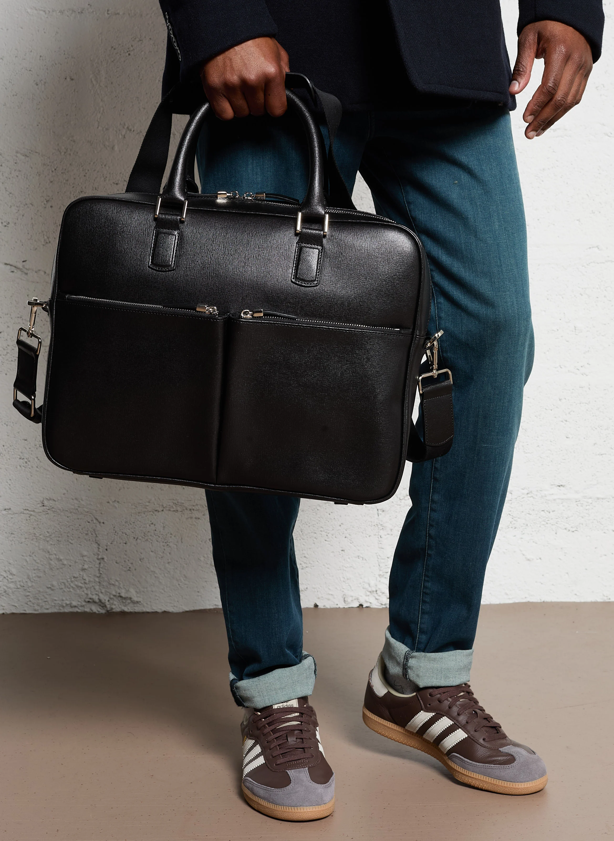 Porte-documents en cuir| Noir
