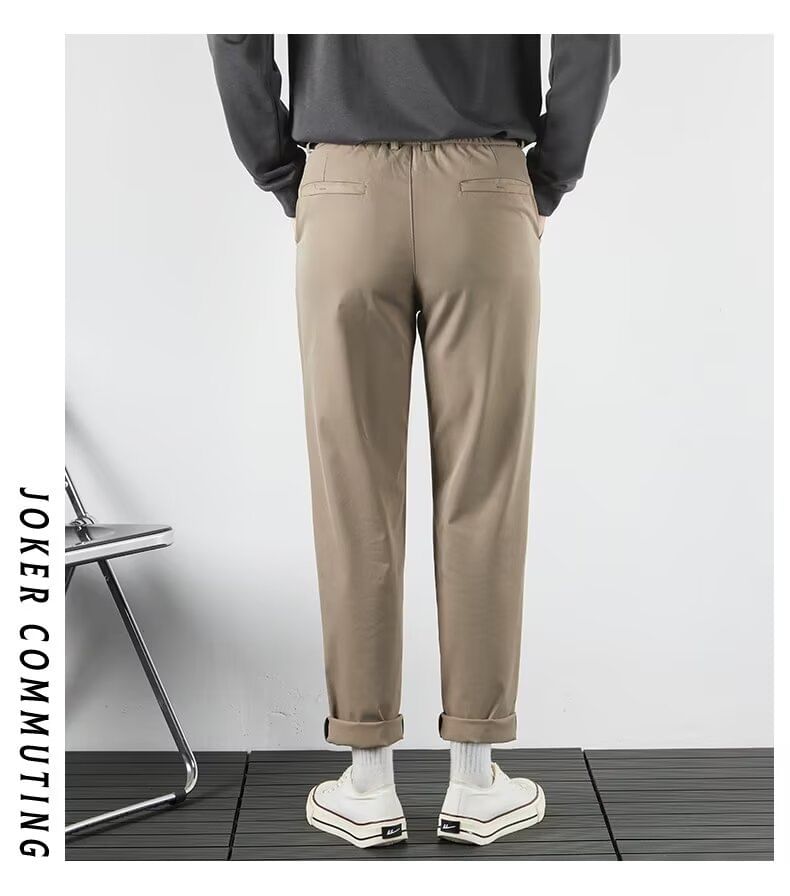 Lingaris - Mid Rise Plain Cropped Tapered Pants