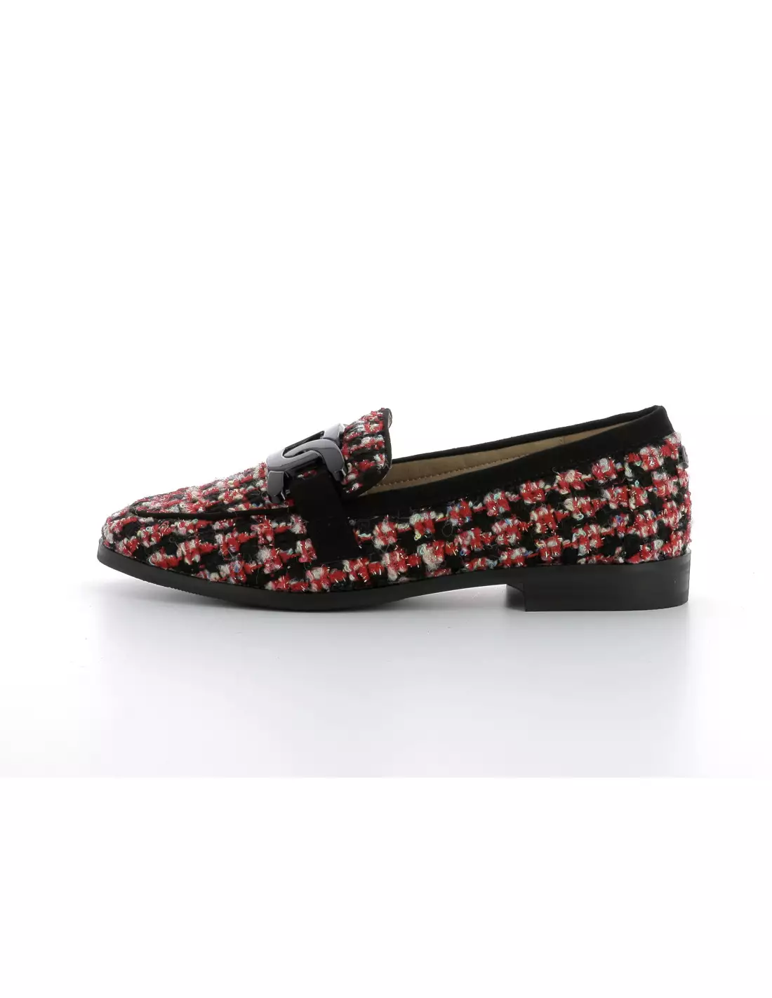 LA STRADA 2200127 - Mocassins & bateaux BLACK-REDCHANELFABRIC