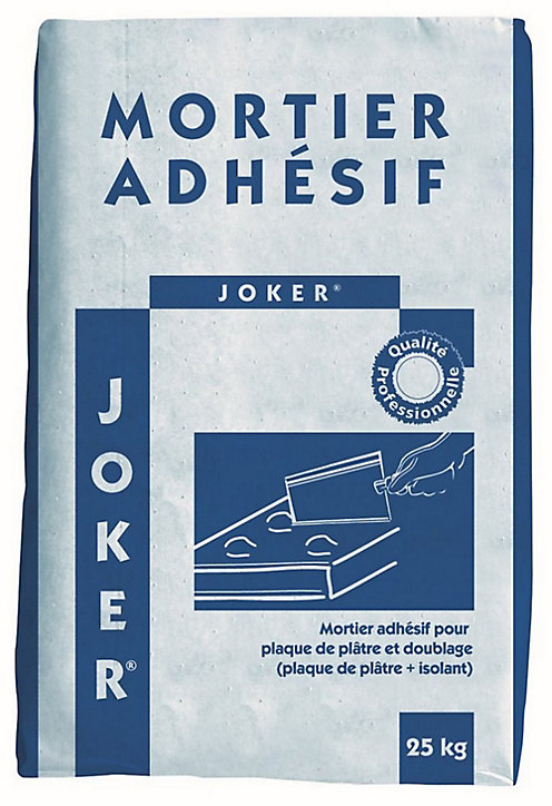 Mortier adhésif Joker 25kg pour plaque de plâtre et doublage