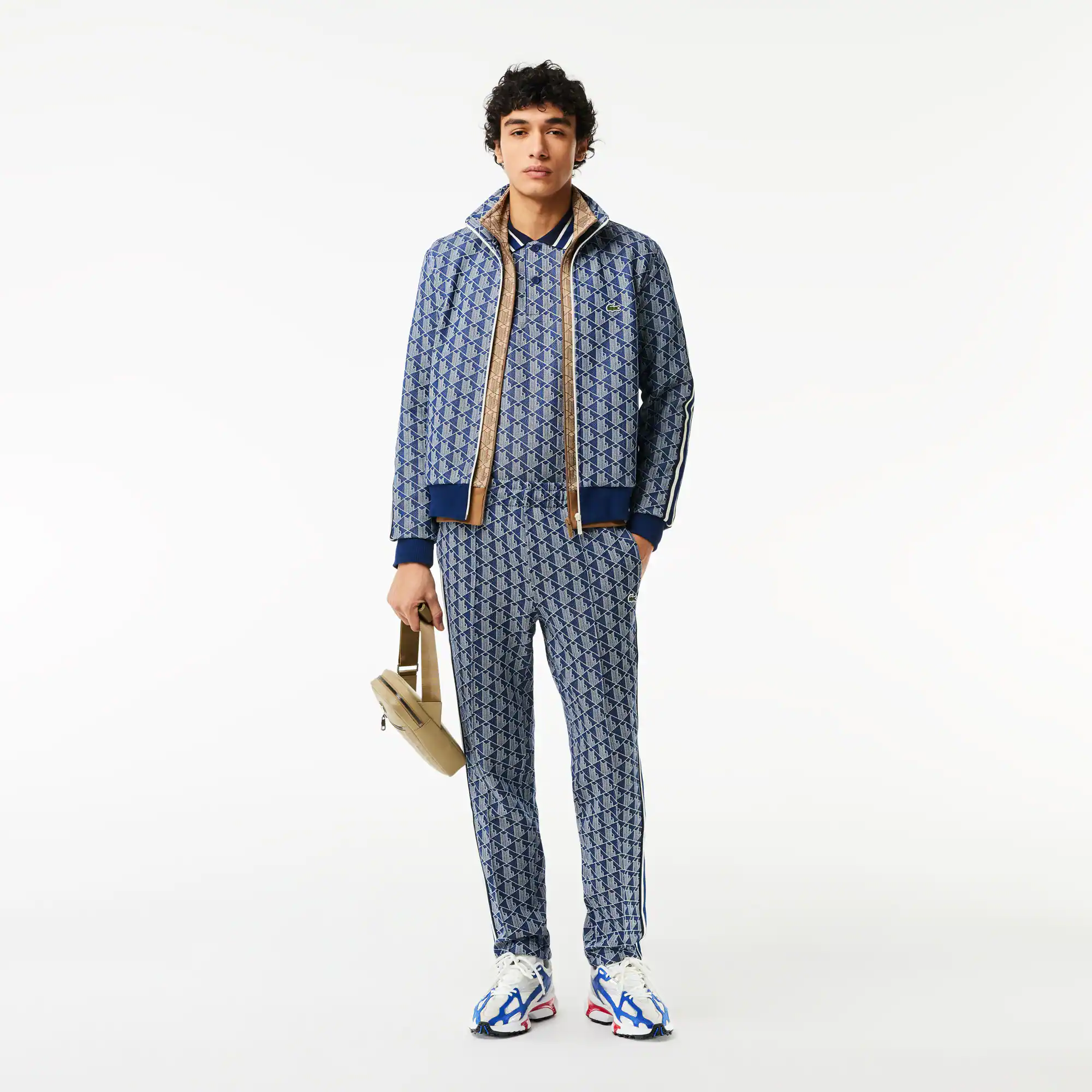 Jacquard-Paris Trainingsunterteil mit Monogramm Trainingshosen - Blau - Lacoste - Herren