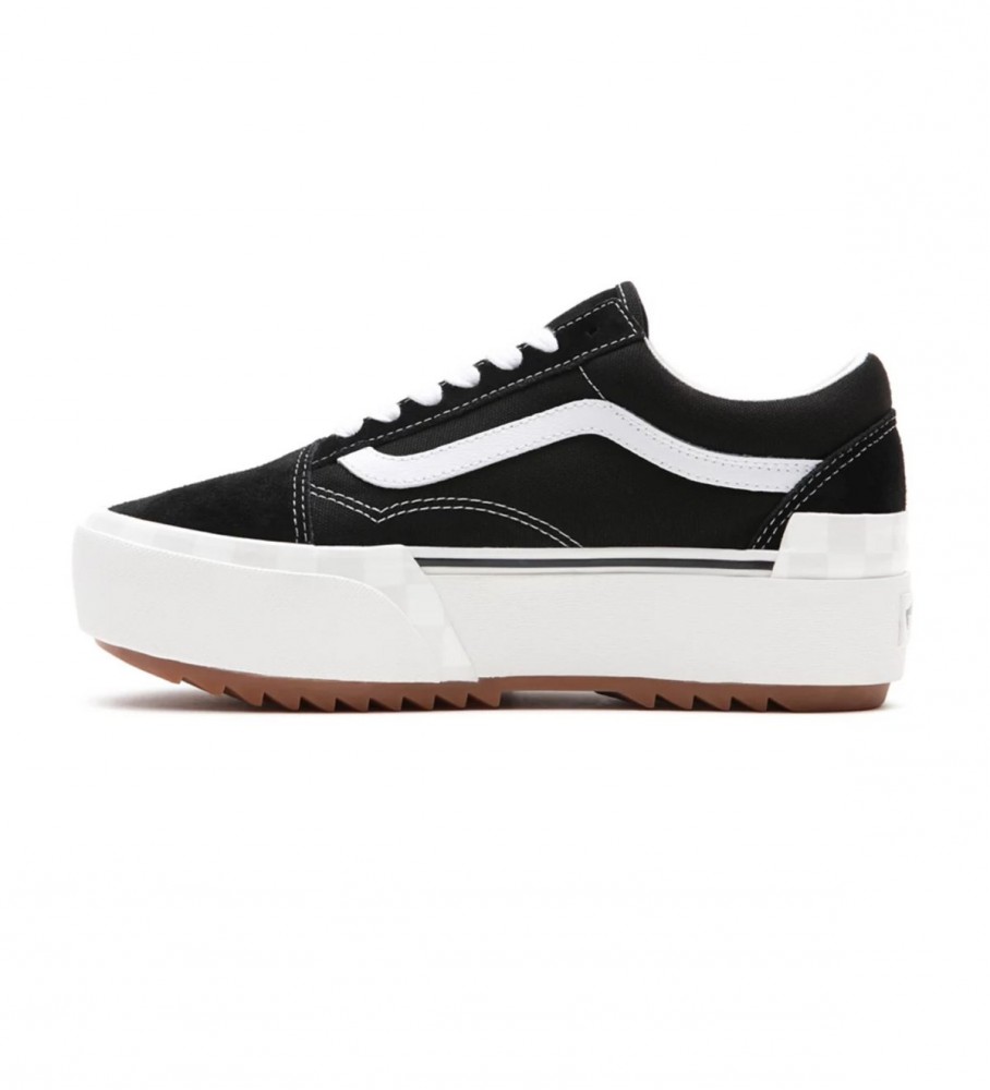 Tênis Vans Old Skool Stacked em camurça preta e lona