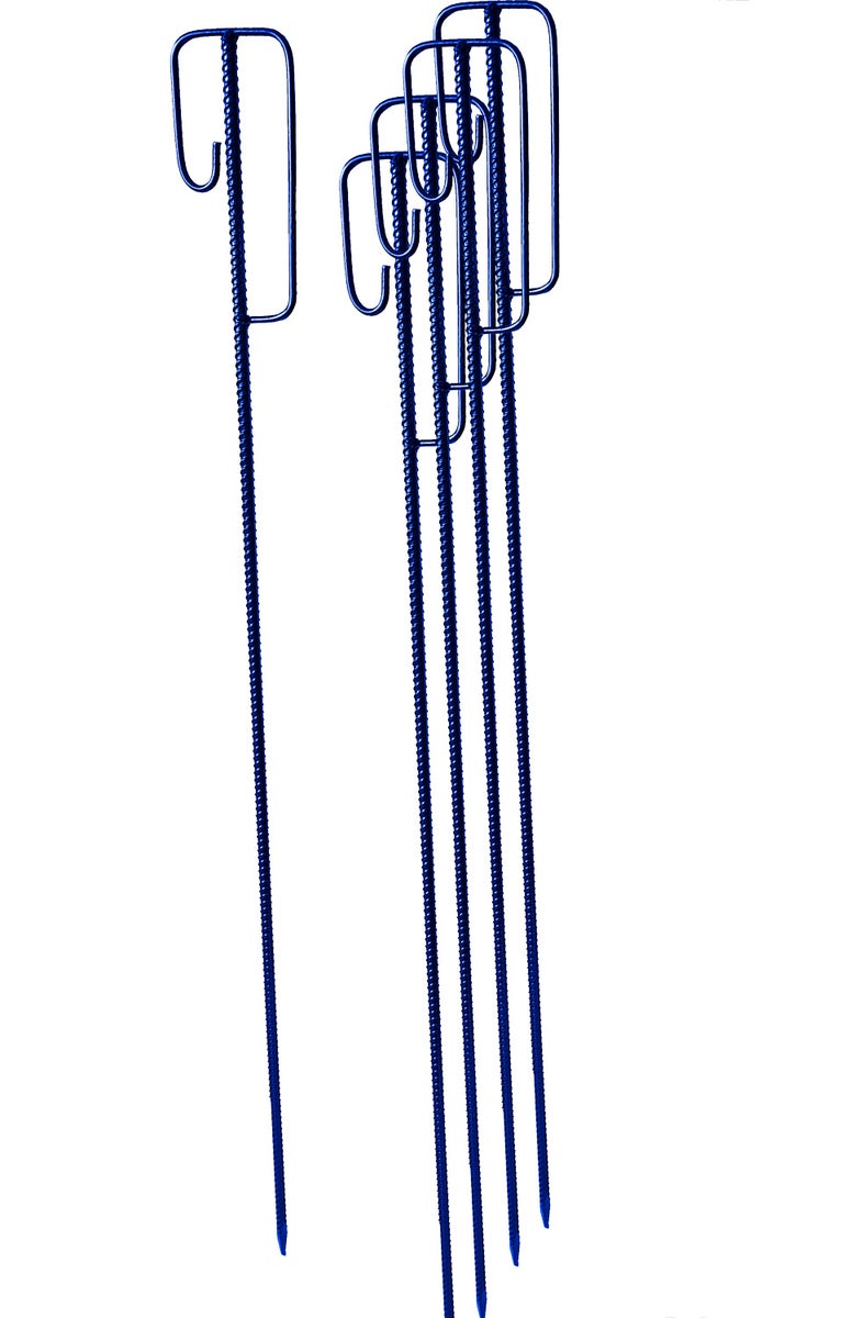 UvV Berliner Eisen Blauwe Lantaarn IJzeren Afzetlinthouder 14 mm x 1,2 m (Set van 10) voor Waarschuwingslint, Afzetlint, Waarschuwingshek, Afzethek