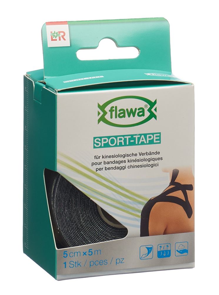 FLAWA Sport-Tape<br>1 Stück, 5cmx5m, schwarz