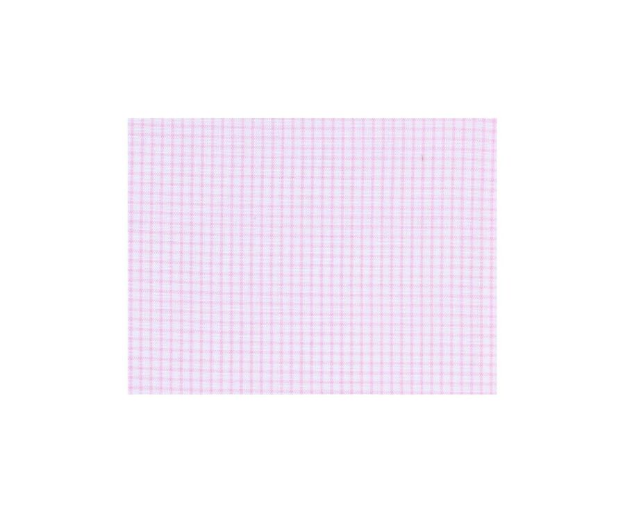 Chemise coton blanche à petits carreaux roses - TIM MC
