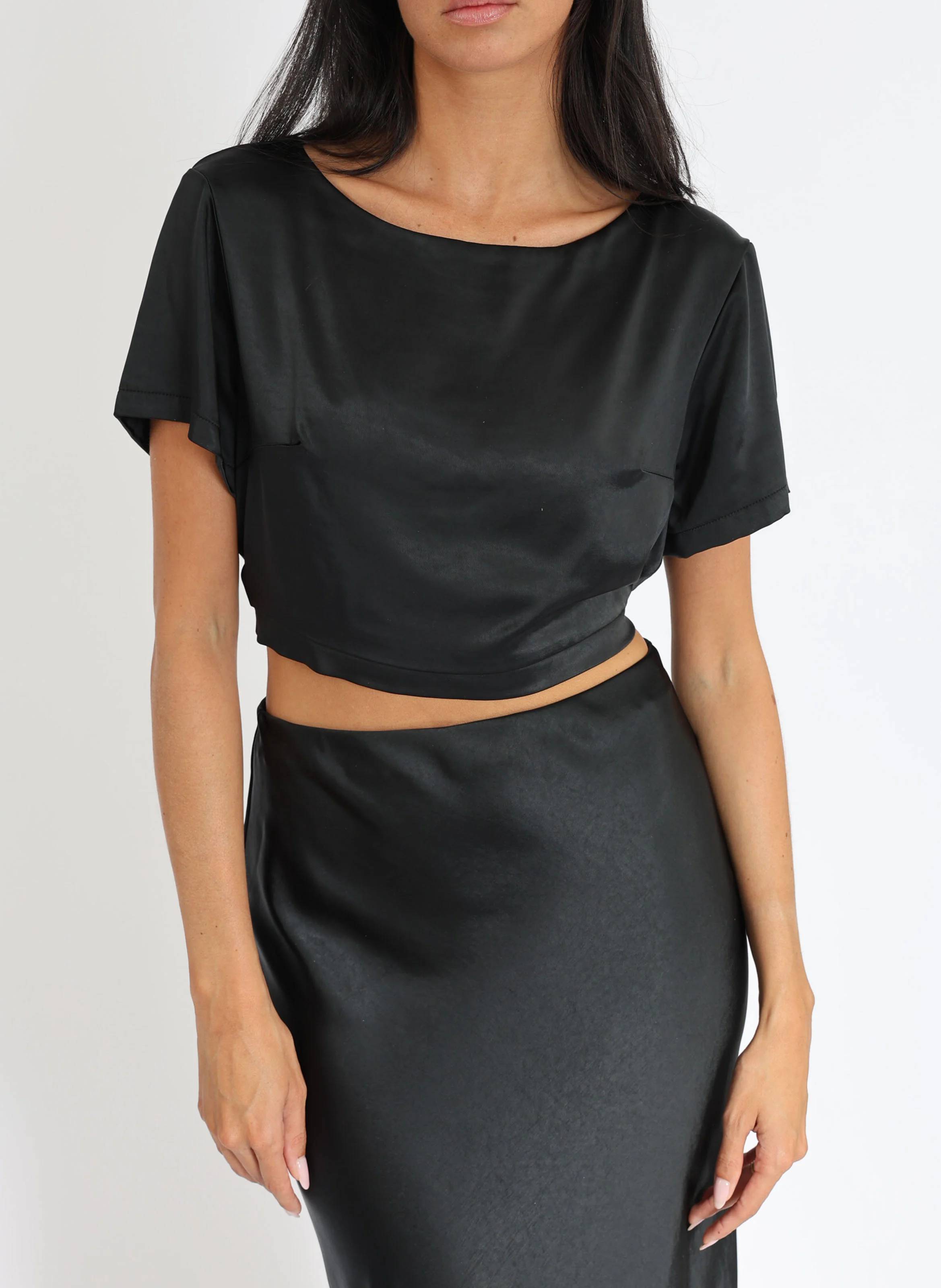 SIA - Top en satin | Noir
