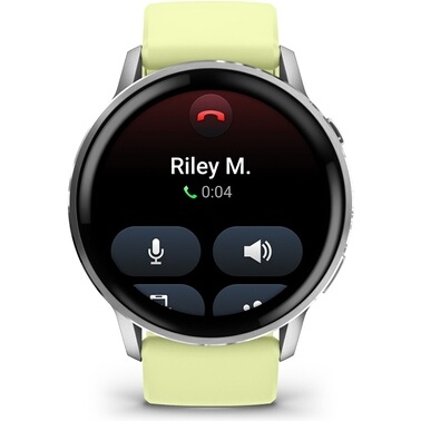 Montre connectée Garmin Venu 4 gris et silver - bracelet silicone jaune citron - 45mm