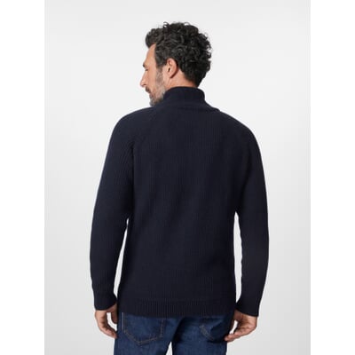 Herren-Strickjacke Zip, Dunkelblau