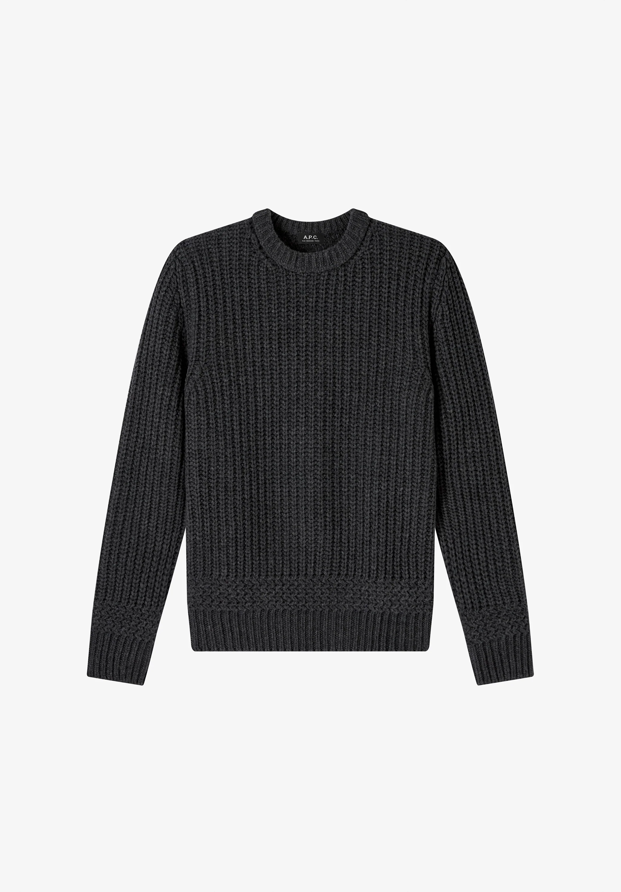 Pull gris anthracite en laine recyclée - Anthracite chine
