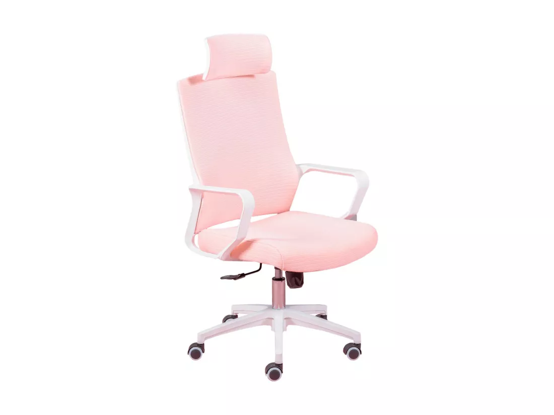 Chaise de bureau ergonomique en mesh respirante et appui-tête réglable - Mesh - Rose