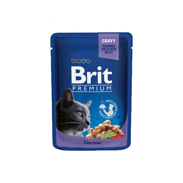 Ração Húmida Brit Blue Wet Cod Fish 24x100g