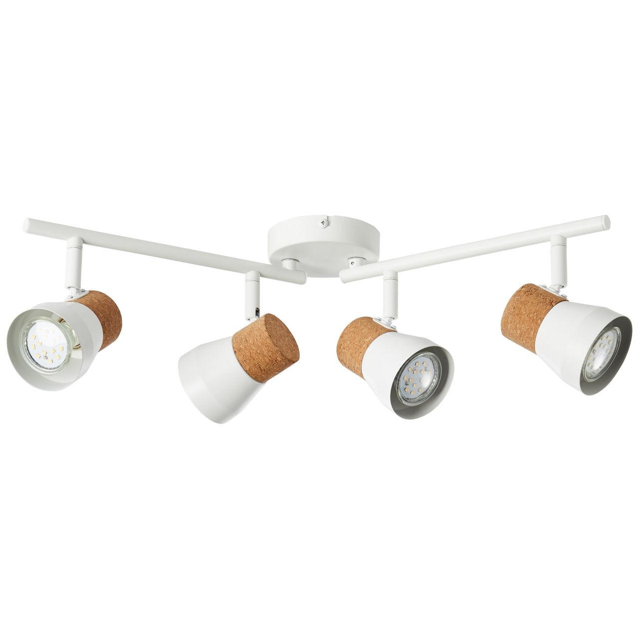 Brilliant Deckenstrahler »Moka« GU10 1 Stk. Spotrohr 4flg weiss matt/braun