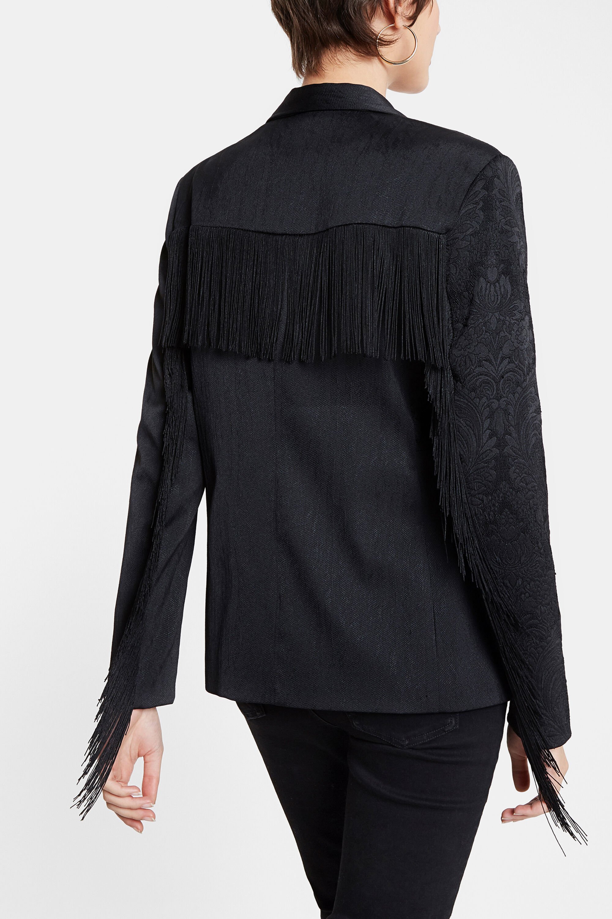 Blazer jacquard à franges