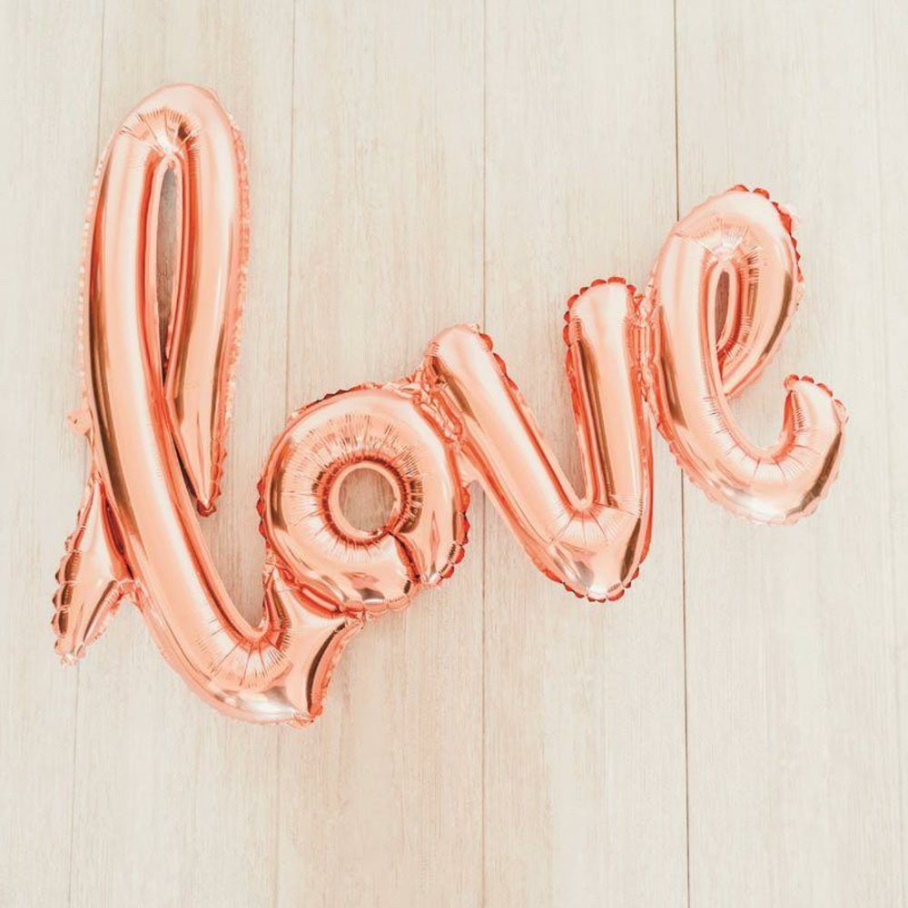 Ballon love - rose doré