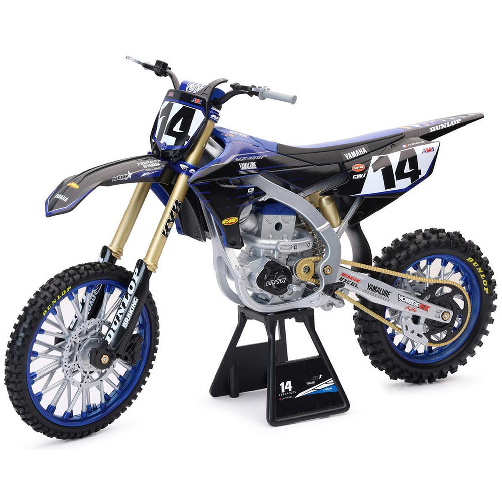 New Ray - Maquette moto 1/6 Yamaha 450 YZF D. Ferrandis Bleu / Noir / Or